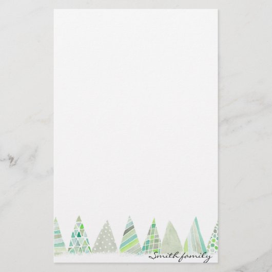 パーソナライズな文房具-クリスマスツリー 便箋 (正面)