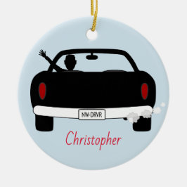 パーソナライズな新しい運転者の10代の少年 セラミックオーナメント