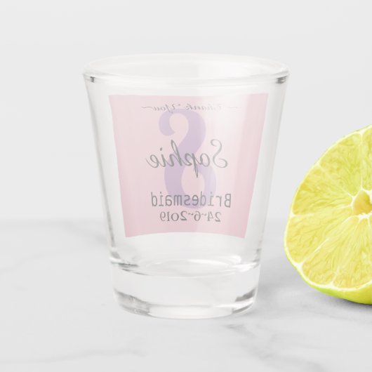パーソナライズな新婦付添人はギフト感謝していしています ショットグラス (裏面)