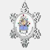 パーソナライズな新郎新婦の雪片のオーナメント スノーフレークピューターオーナメント (右)