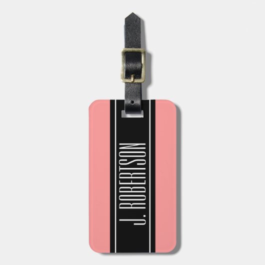 パーソナライズな旅行荷物のラベル|の珊瑚のピンク ラゲッジタグ (正面縦)