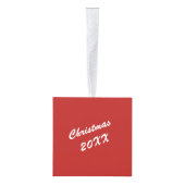 パーソナライズな日付がついたの上のShuffleboard キューブオーナメント (右)