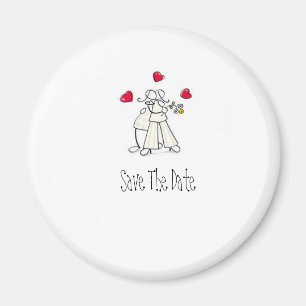 パーソナライズな日付のかわいい結婚式の磁石を救って下さい マグネット