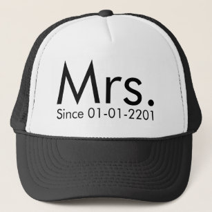 パーソナライズな日付夫人。 たった今結婚しましたの花嫁の帽子 キャップ