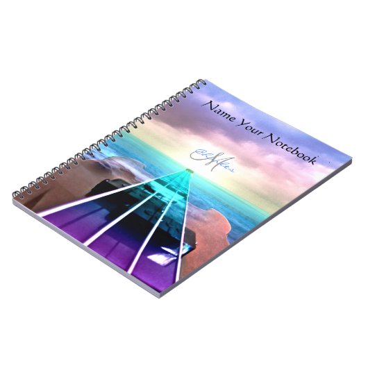 パーソナライズな日没のベースギター音楽ノート ノートブック (左側)