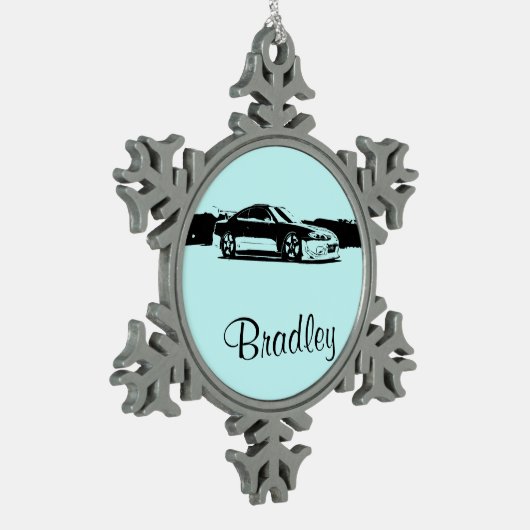 パーソナライズな日産シルビア スノーフレークピューターオーナメント (左)