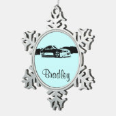 パーソナライズな日産シルビア スノーフレークピューターオーナメント (右)