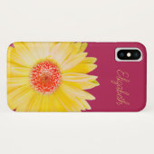 パーソナライズな明るく黄色いガーベラのデイジーの写真| Case-Mate iPhoneケース (裏面(横))