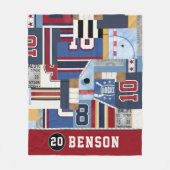 パーソナライズな昔のアイスホッケーのワイシャツのパックの投球 フリースブランケット (正面)