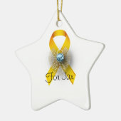 パーソナライズな星の形の幼年期癌のオーナメント セラミックオーナメント (左)