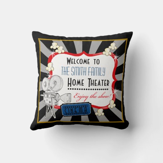 パーソナライズな映画館の映画館の枕 クッション (裏面)