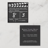 パーソナライズな映画Clapperboard スクエア名刺 (正面/裏面)