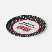 パーソナライズな普通消防車の誕生会 ペーパープレート (アングル)