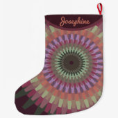 パーソナライズな暖かい黙した色の冬Dalia - ラージクリスマスストッキング (裏面)