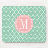 パーソナライズな暗く真新しいモロッコのタイルの格子 マウスパッド (正面)