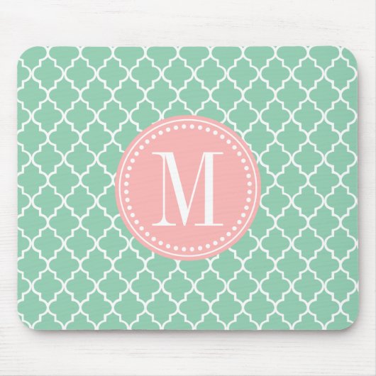 パーソナライズな暗く真新しいモロッコのタイルの格子 マウスパッド (正面)