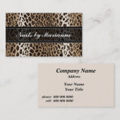 パーソナライズな暗灰色のヒョウのアニマルプリント 名刺 (正面/裏面)