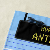 パーソナライズな最初のアイスホッケー ビーチタオル (インサイチュ)