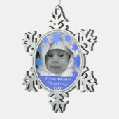 パーソナライズな最初ハヌカー スノーフレークピューターオーナメント (右)