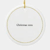 パーソナライズな最初結婚したなクリスマスのオーナメント セラミックオーナメント (裏面)