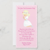 パーソナライズな最初聖餐のしおりの女の子 サンキューカード (正面)