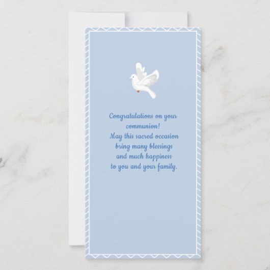 パーソナライズな最初聖餐のしおりの男の子 サンキューカード (裏面)