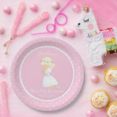 パーソナライズな最初聖餐のブロンドの女性の女の子 ペーパープレート (パーティー)