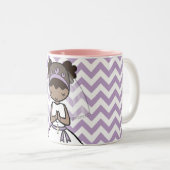 パーソナライズな最初聖餐日女の子の名前のマグ ツートーンマグカップ (正面右)