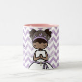 パーソナライズな最初聖餐日女の子の名前のマグ ツートーンマグカップ (中央)