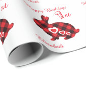 パーソナライズな最初誕生日の樵の男の子か女の子 ラッピングペーパー (ロールコーナー)