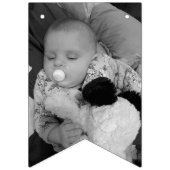 パーソナライズな最初誕生日の白黒写真 バンティングフラッグ (第2の旗)