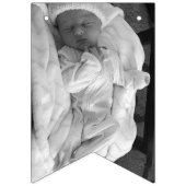 パーソナライズな最初誕生日の白黒写真 バンティングフラッグ (第1の旗)