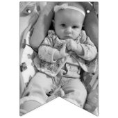 パーソナライズな最初誕生日の白黒写真 バンティングフラッグ (第3の旗)