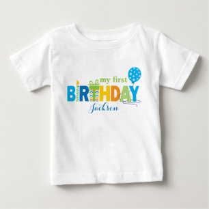 パーソナライズな最初誕生日のTシャツ ベビーTシャツ