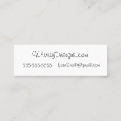 パーソナライズな最小主義の花柄のモダン スキニー名刺 (裏面)