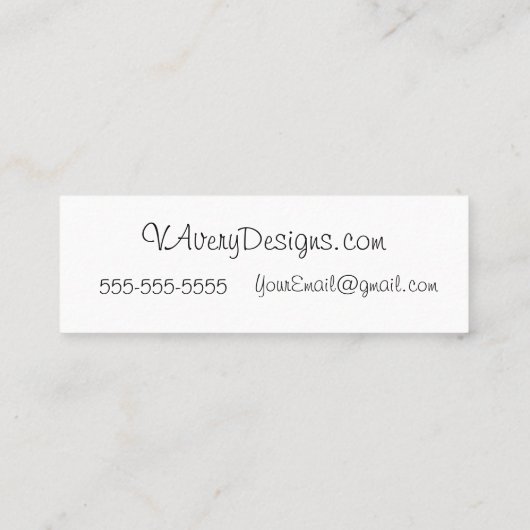 パーソナライズな最小主義の花柄のモダン スキニー名刺 (裏面)