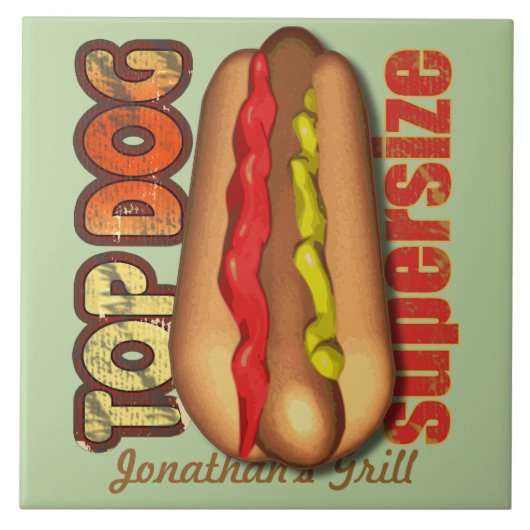 パーソナライズな最高権力者のホットドッグ タイル (正面)