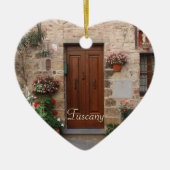 パーソナライズな木のドアタスカニーイタリア セラミックオーナメント (正面)