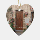 パーソナライズな木のドアタスカニーイタリア セラミックオーナメント (左)