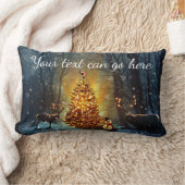 パーソナライズな木びき台および木のクリスマス ランバークッション (ブランケット)