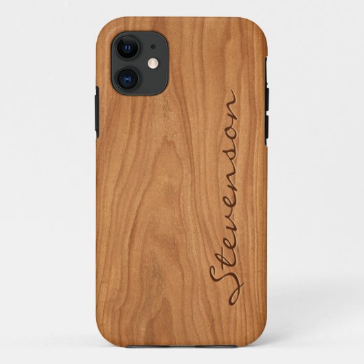 パーソナライズな木製の一見-クルミの木製の穀物の質 Case-Mate iPhoneケース (裏面)