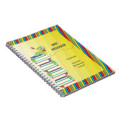 パーソナライズな本に坐っているかわいい本の虫 ノートブック (右側)