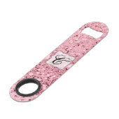 パーソナライズな栓抜きのばら色の金ゴールドのグリッター スピード栓抜き (正面アングル)