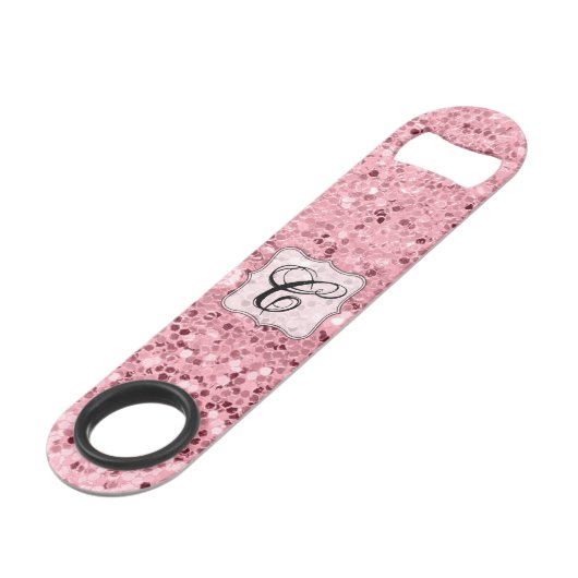 パーソナライズな栓抜きのばら色の金ゴールドのグリッター スピード栓抜き (正面アングル)