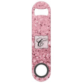 パーソナライズな栓抜きのばら色の金ゴールドのグリッター スピード栓抜き (正面)