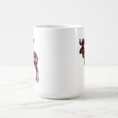 パーソナライズな格子縞のアメリカヘラジカのコーヒー・マグ コーヒーマグカップ (中央)