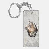 パーソナライズな森林オオカミの設計 キーホルダー (正面左)