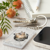 パーソナライズな森林オオカミの設計 キーホルダー (正面右)