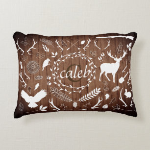 パーソナライズな森林男の赤ちゃんの子供部屋の装飾の納屋 アクセントクッション