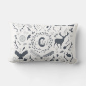 パーソナライズな森林男の赤ちゃんの子供部屋の装飾 ランバークッション (裏面)